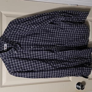 Alan Paine 100%‎ Brushed Cotton Blue/White/Black Plaid LS Button-down. Men's (L)